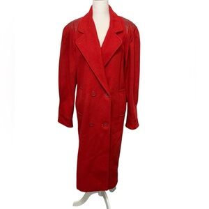 Vintage David Benjamin Red Long Wool Coat